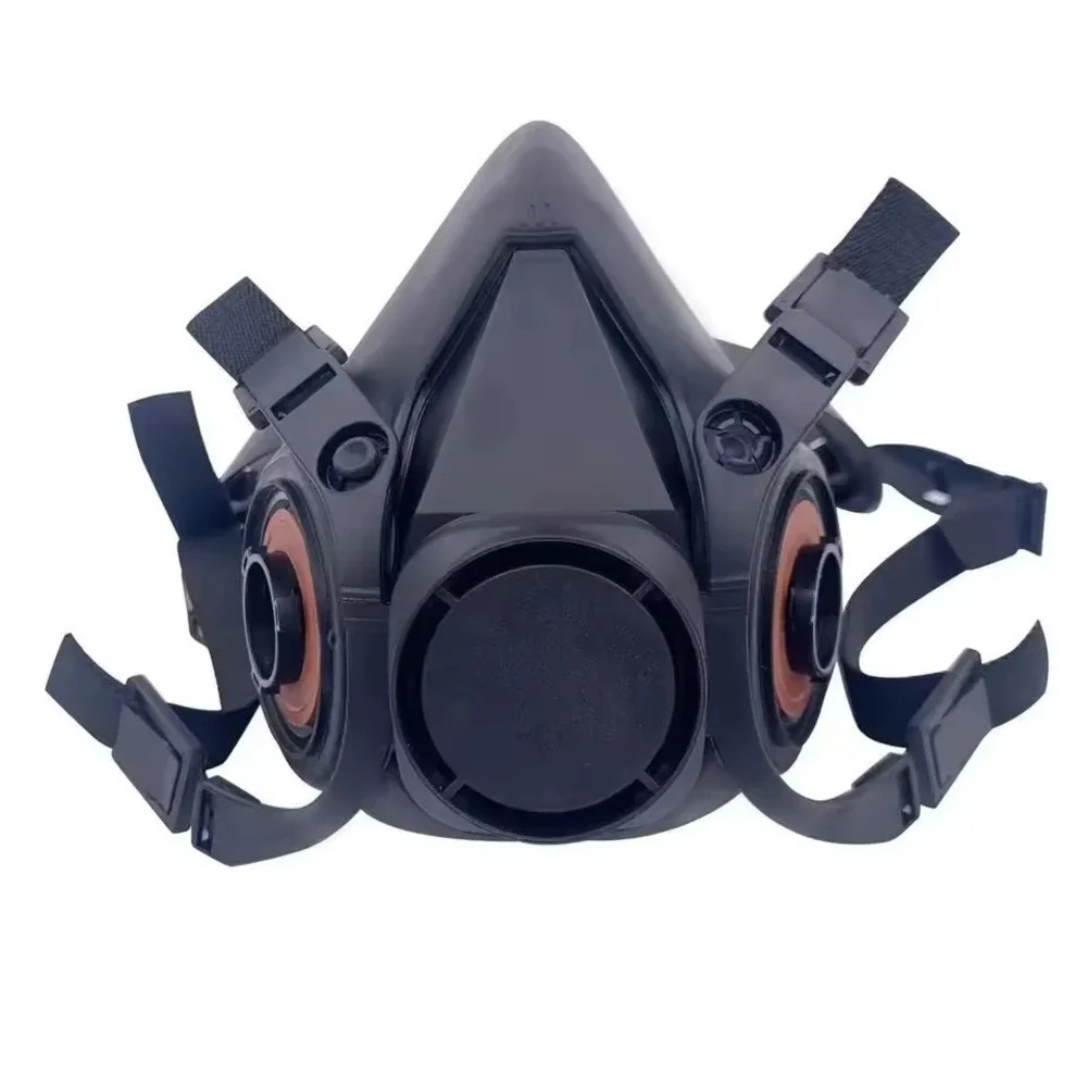 6200 Black Half Face Respirator‎ Mask & Anti-Fog Goggles Set (8-In-1 Kit)